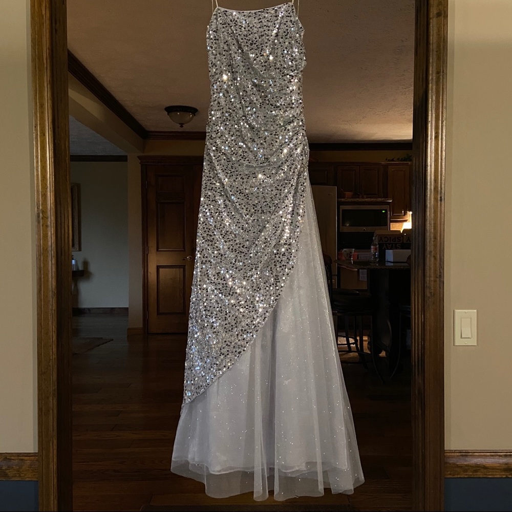 Silver Sequin Formal Dress
